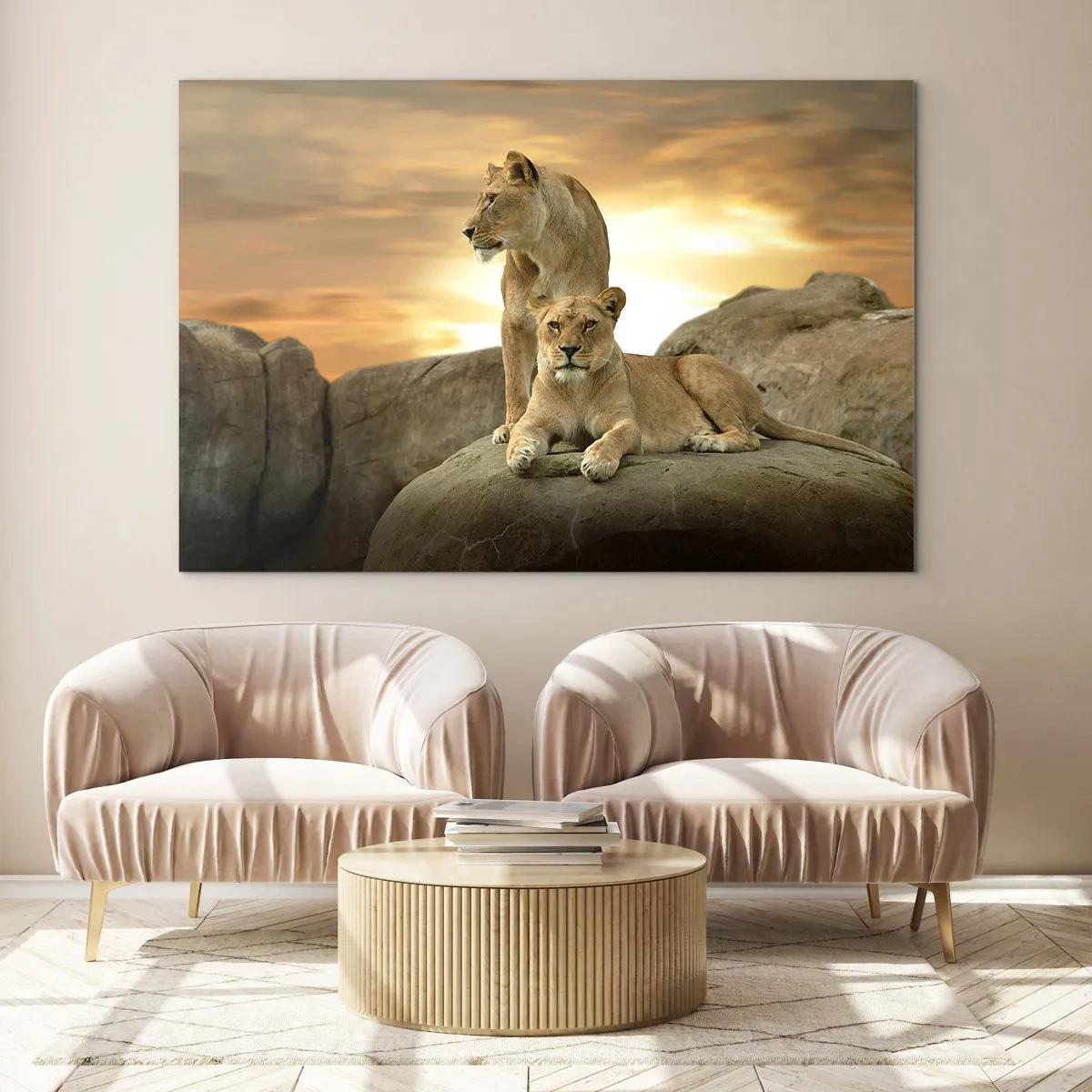 Cuadro sobre vidrio - Impresiones sobre Vidrio - Majestad Real - 70x50cm - Majestuosidad real - Decoración de pared moderna para salón y dormitorio ARTTOR