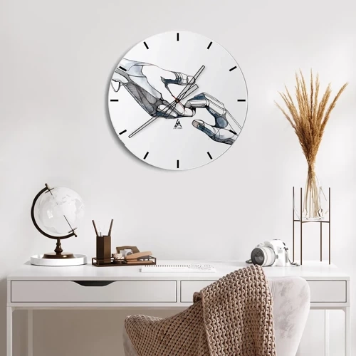 Reloj de pared - Reloj de vidrio - Un buen gesto - 40x40 cm