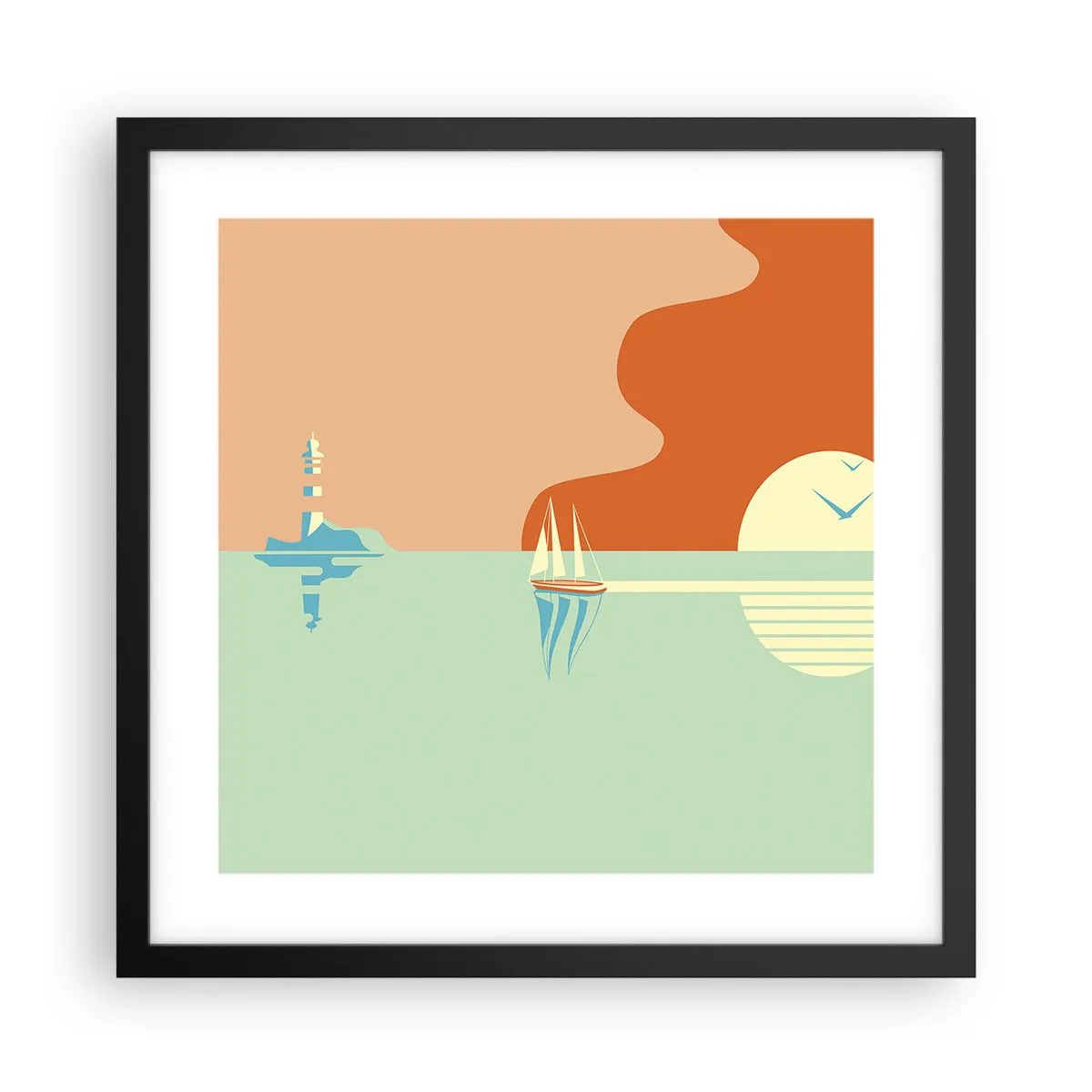 Póster en marco negro - Un paisaje marino perfecto - 40x40 cm