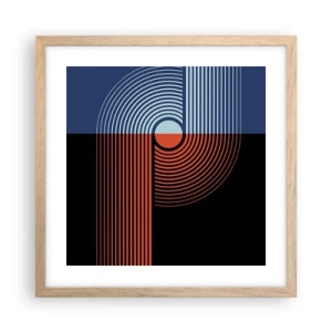 Póster en marco roble claro - En un abrazo geométrico - 40x40 cm