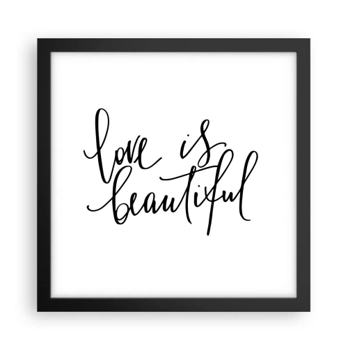 Póster en marco negro - Leer y repetir - 30x30 cm