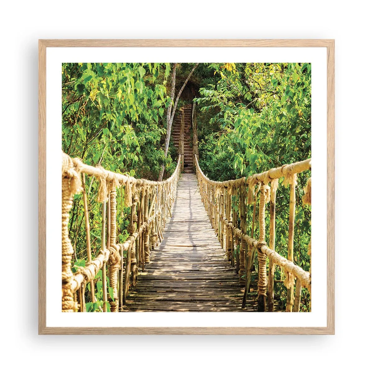 Póster en marco roble claro - Suspendido en verde - 60x60 cm