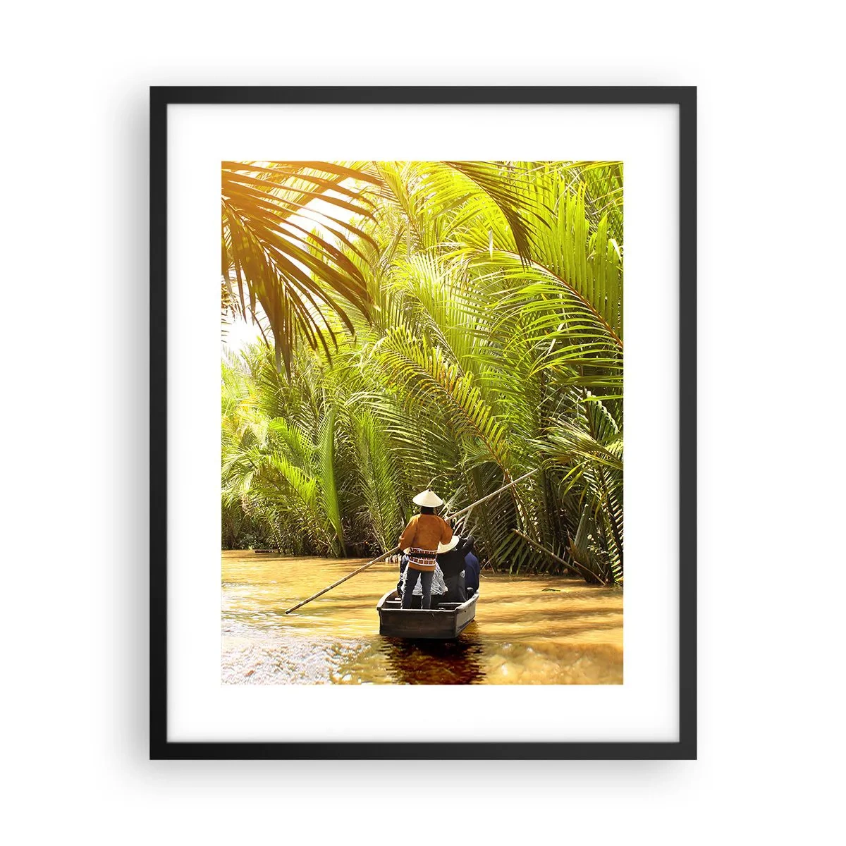 Póster en marco negro - En un túnel de palmeras - 40x50 cm