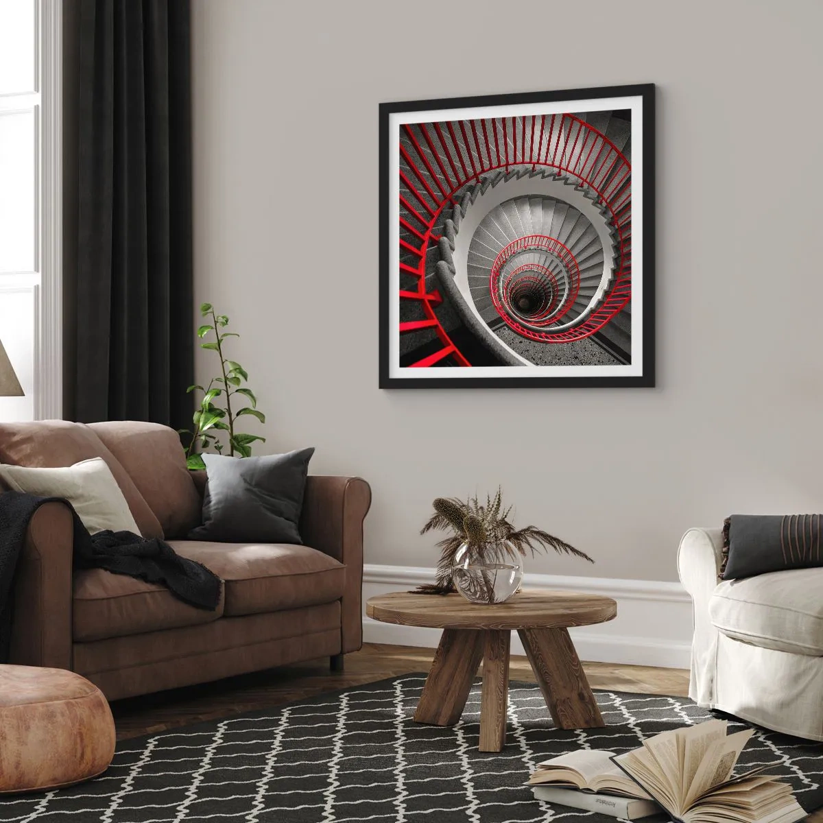 Póster en marco negro - Juegos arquitectónicos - 60x60 cm