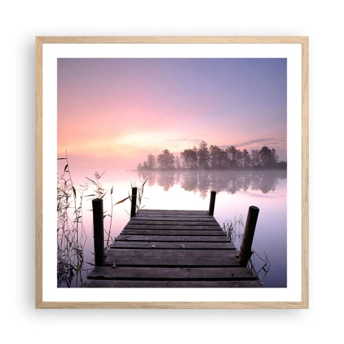 Póster en marco roble claro - De la niebla lila... - 60x60 cm