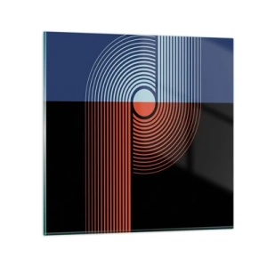 Cuadro sobre vidrio - Impresiones sobre Vidrio - En un abrazo geométrico - 40x40 cm