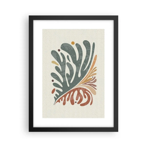 Póster en marco negro - Hoja multicolor - 30x40 cm