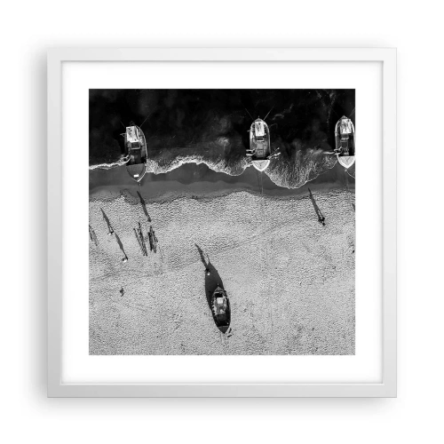 Póster en marco blanco - Aún en la orilla... - 40x40 cm