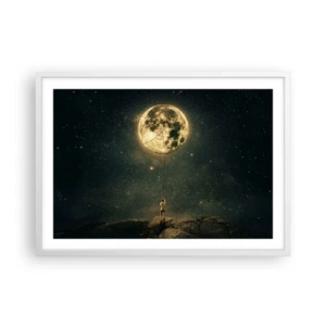 Póster en marco blanco - El que robó la luna - 70x50 cm