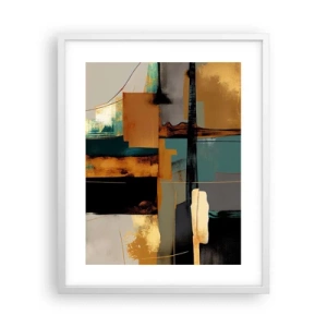 Póster en marco blanco - Abstracción: luces y sombras - 40x50 cm