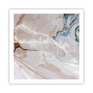 Póster - El azul serpentea por el blanco - 60x60 cm