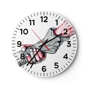 Reloj de pared - Reloj de vidrio - Estás en buenas manos - 30x30 cm