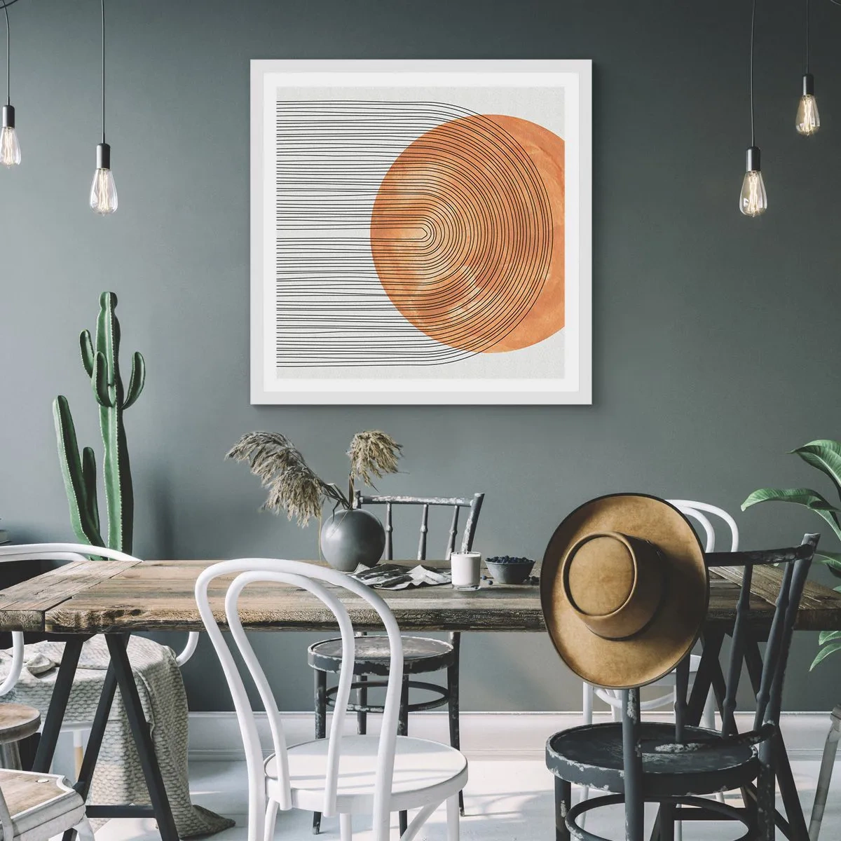 Póster en marco blanco - Una composición soleada - 30x30 cm