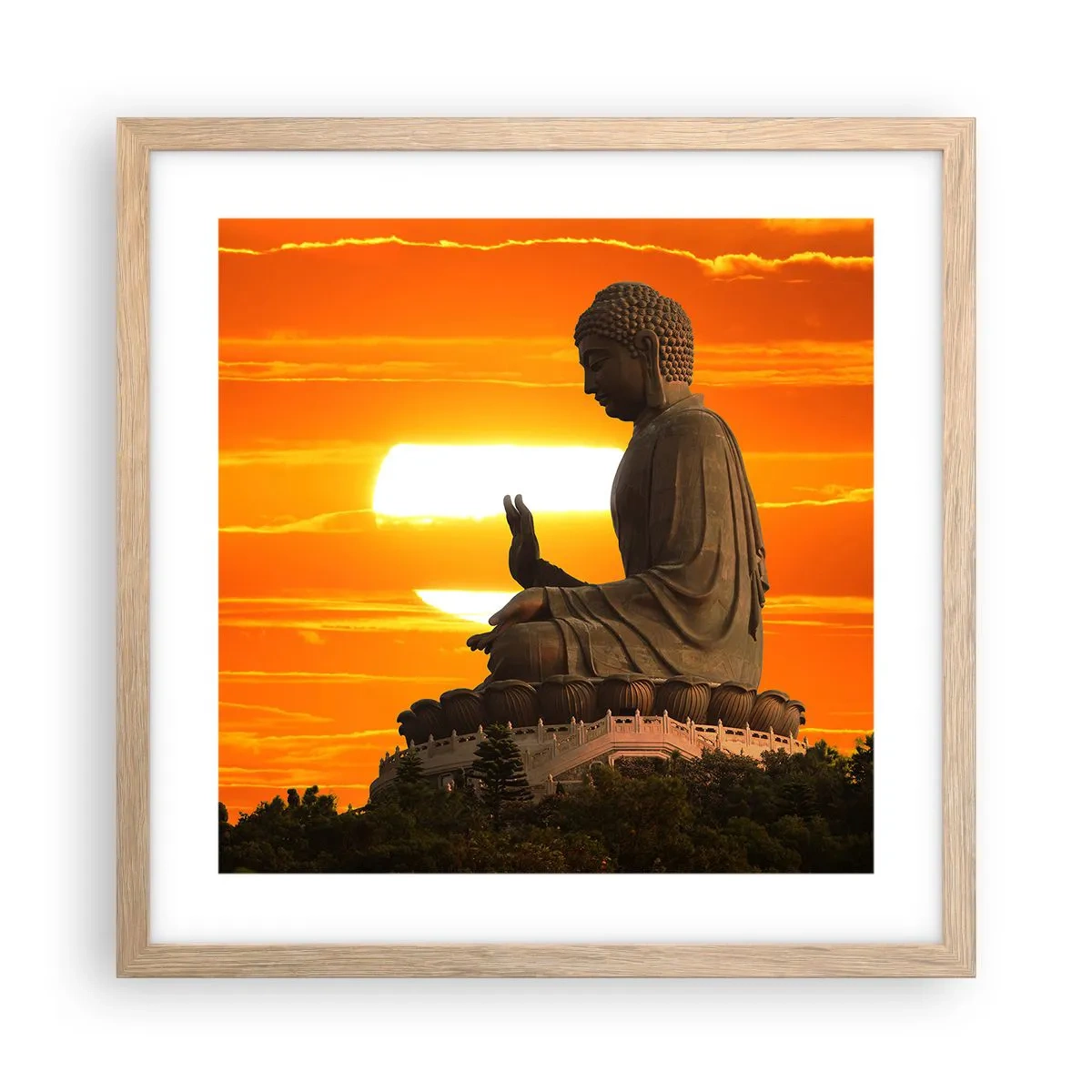 Póster en marco roble claro - Sin miedo al mundo - 40x40 cm