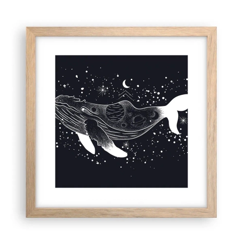 Póster en marco roble claro - En el océano del universo - 30x30 cm