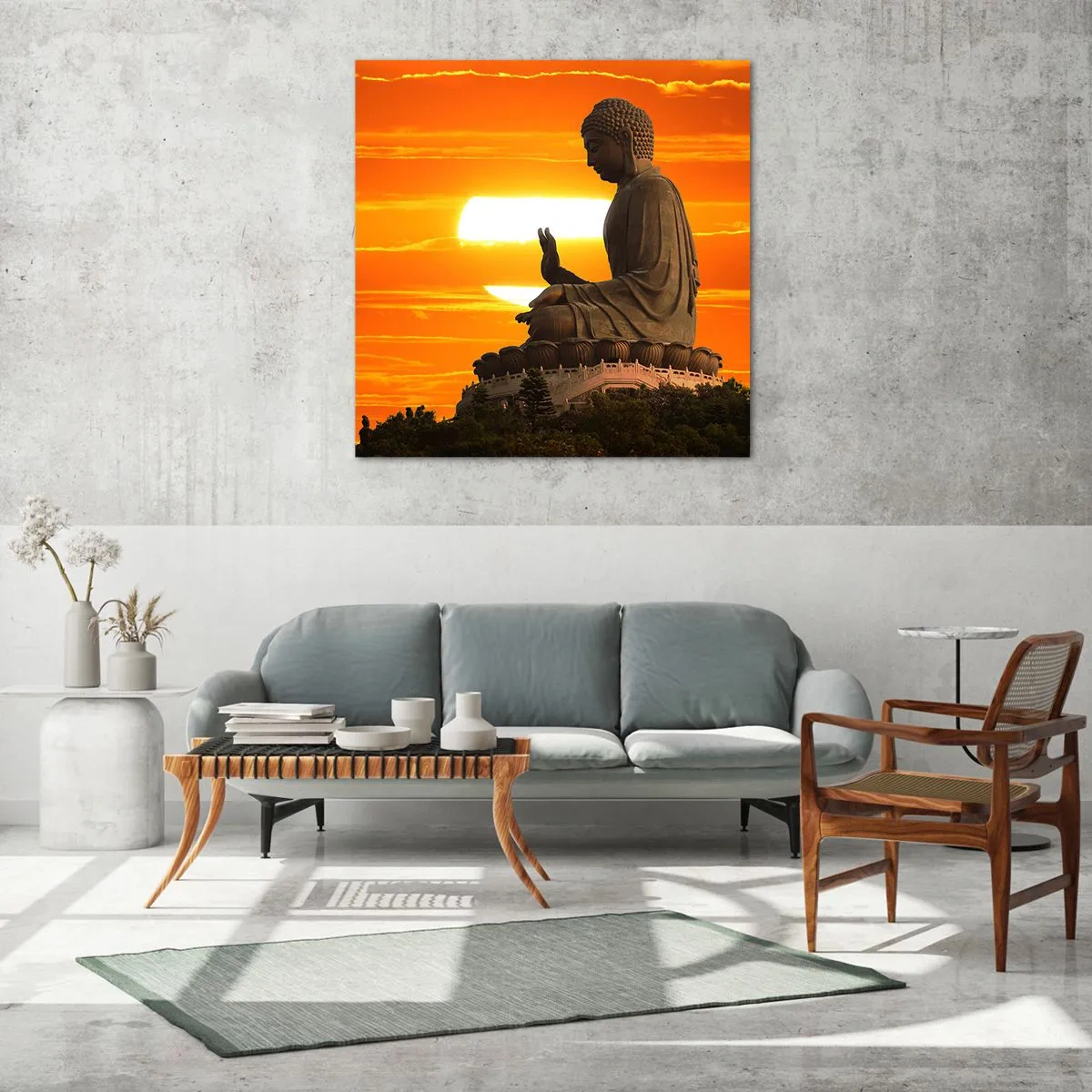 Cuadro sobre vidrio - Impresiones sobre Vidrio - Sin miedo al mundo - 50x50 cm