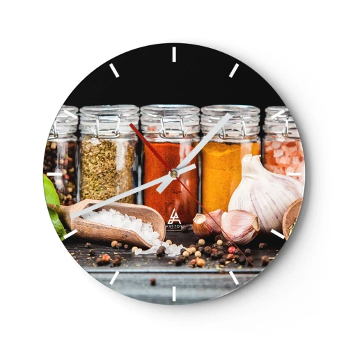 Reloj de pared - Reloj de vidrio - Para que la vida sepa bien - 40x40 cm
