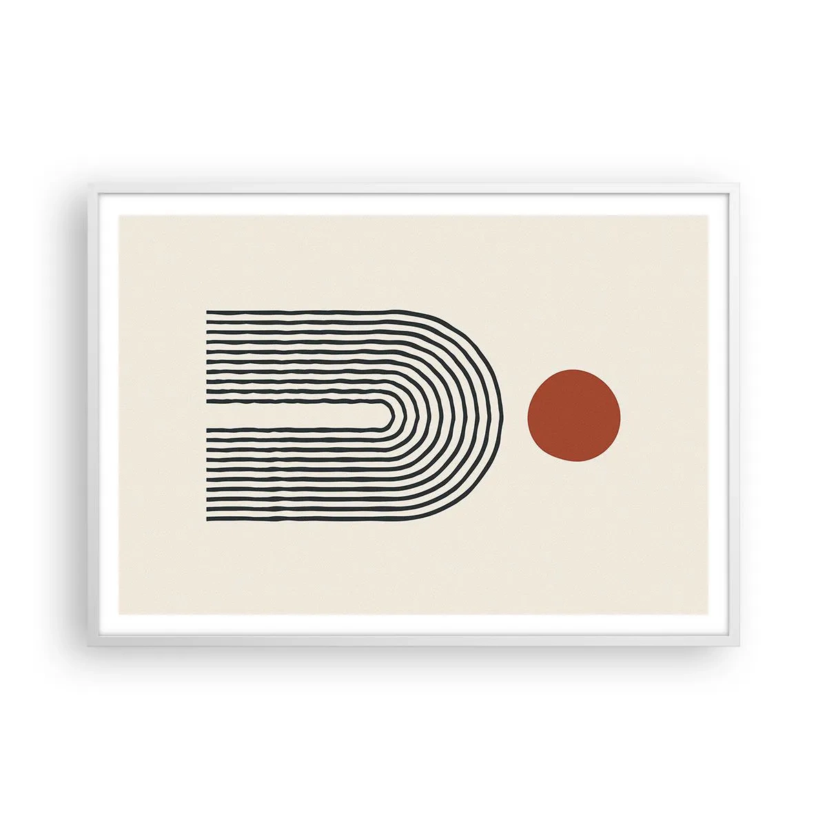Póster en marco blanco - Magnetismo de formas y colores - 100x70 cm