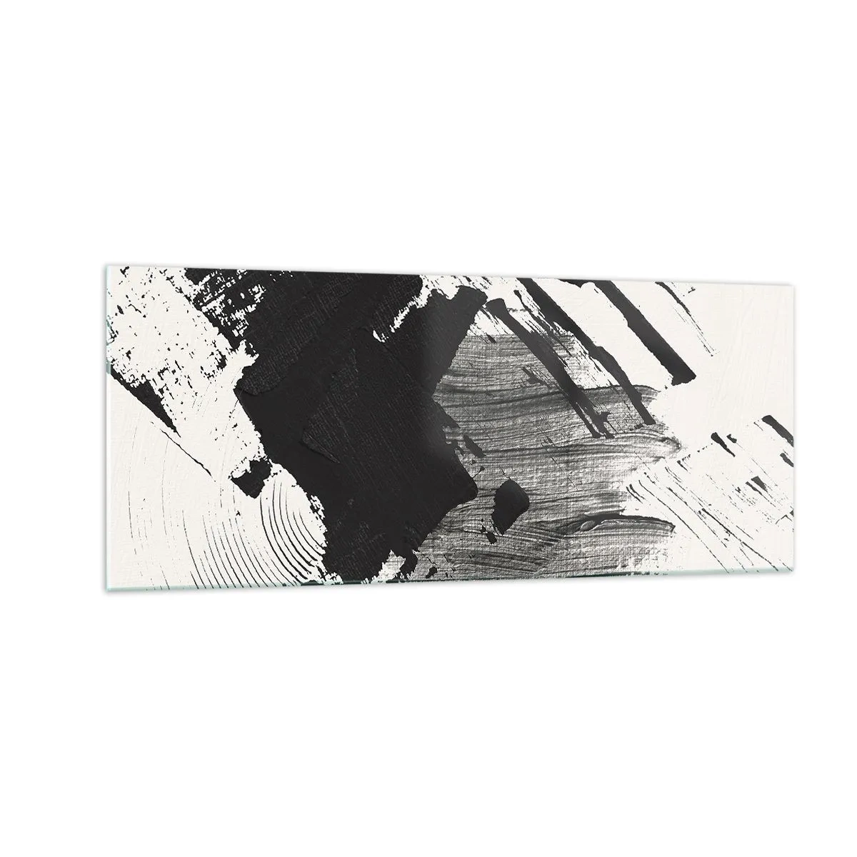 Cuadro sobre vidrio - Impresiones sobre Vidrio - Abstracción: la expresión del negro - 100x40 cm