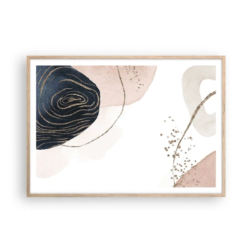 Póster en marco roble claro - Todo fluye - 100x70 cm