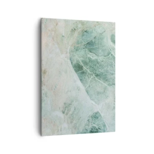 Cuadro sobre lienzo - Impresión de Imagen - Mármol verde con delicadas vetas blancas. - 50x70cm - El noble frescor de la piedra - Decoración de pared moderna para salón y dormitorio ARTTOR