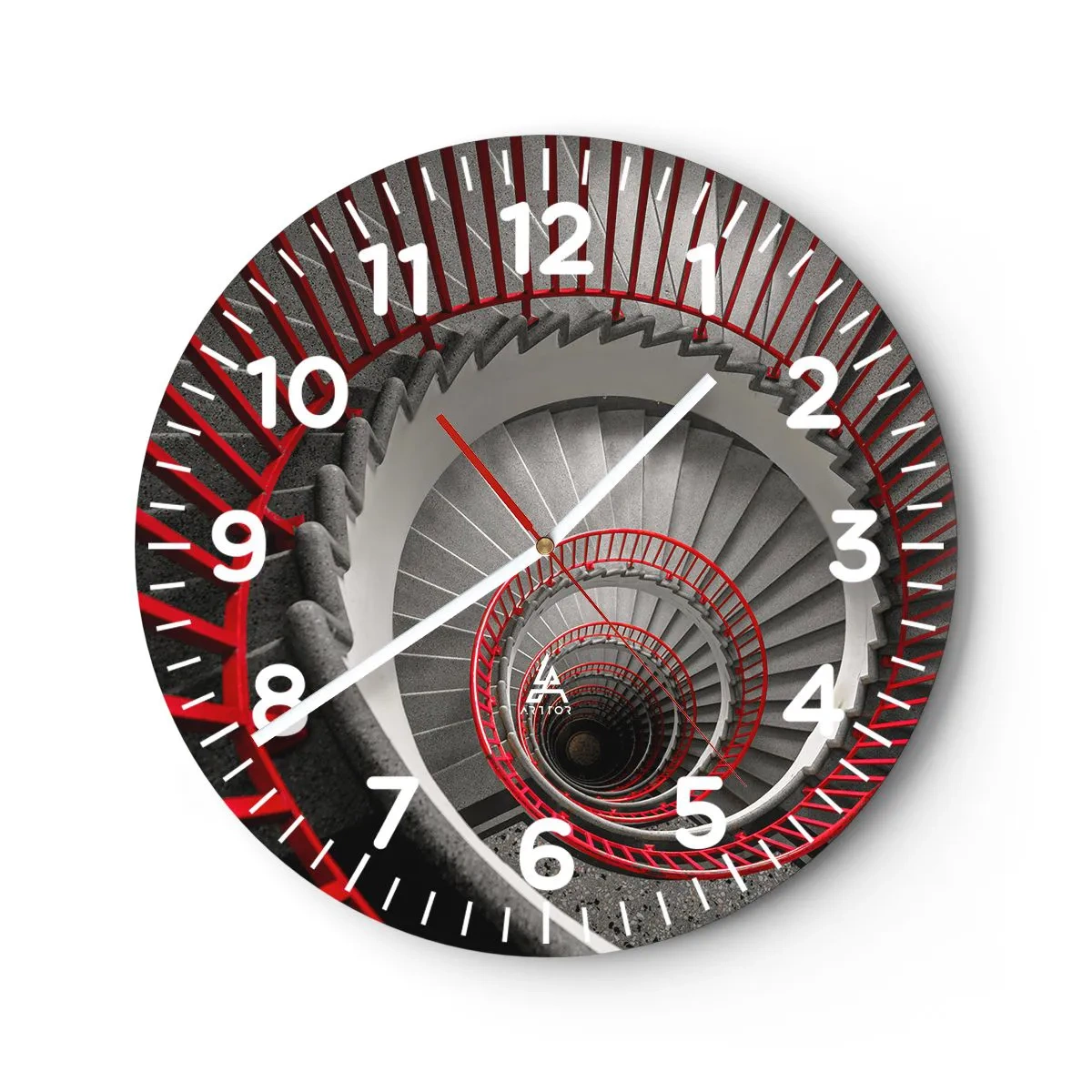 Reloj de pared - Reloj de vidrio - Juegos arquitectónicos - 40x40 cm