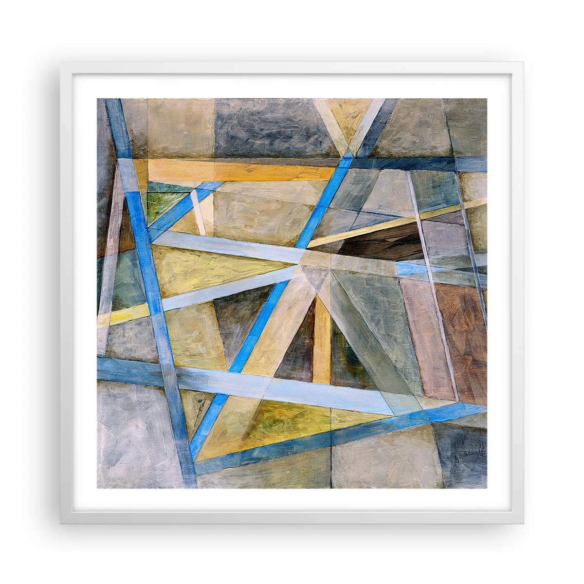 Póster en marco blanco - ¿Recto o inclinado? - 60x60 cm