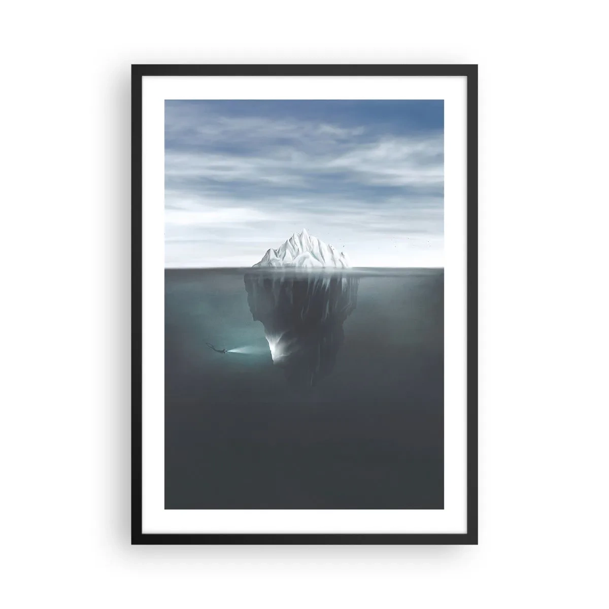 Póster en marco negro - Misterio submarino - 50x70 cm
