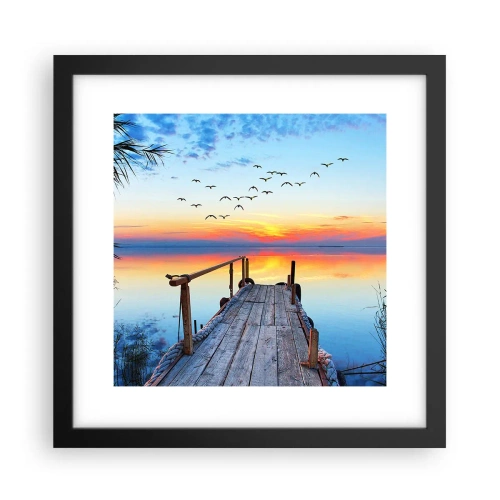 Póster en marco negro - Es hora de volver... - 30x30 cm