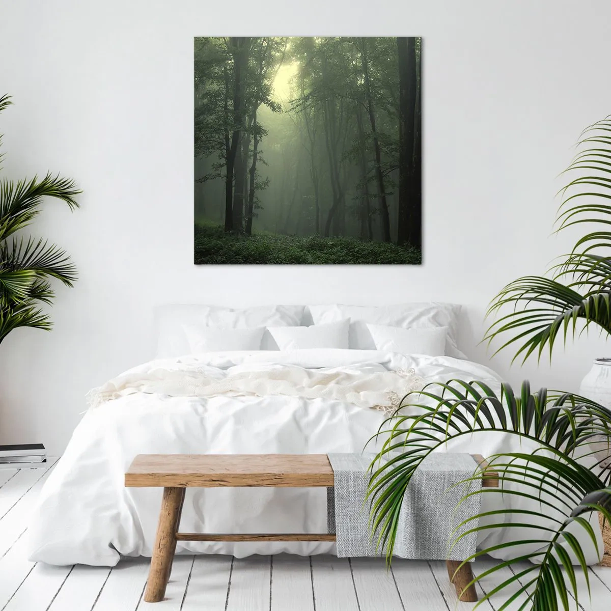 Cuadro sobre lienzo - Impresión de Imagen - Antes de que se despierte el bosque - 30x30 cm