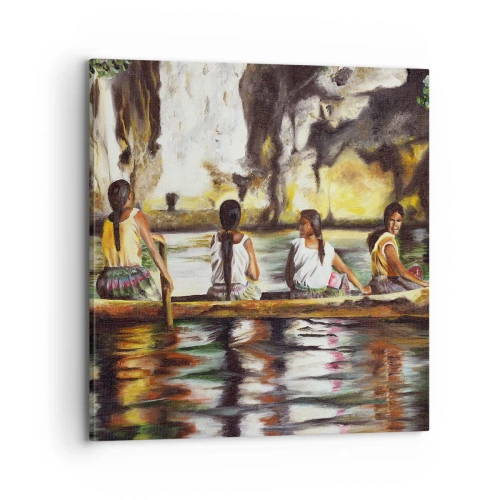 Cuadro sobre lienzo - Impresión de Imagen - En un paraíso polinesio - 70x70 cm