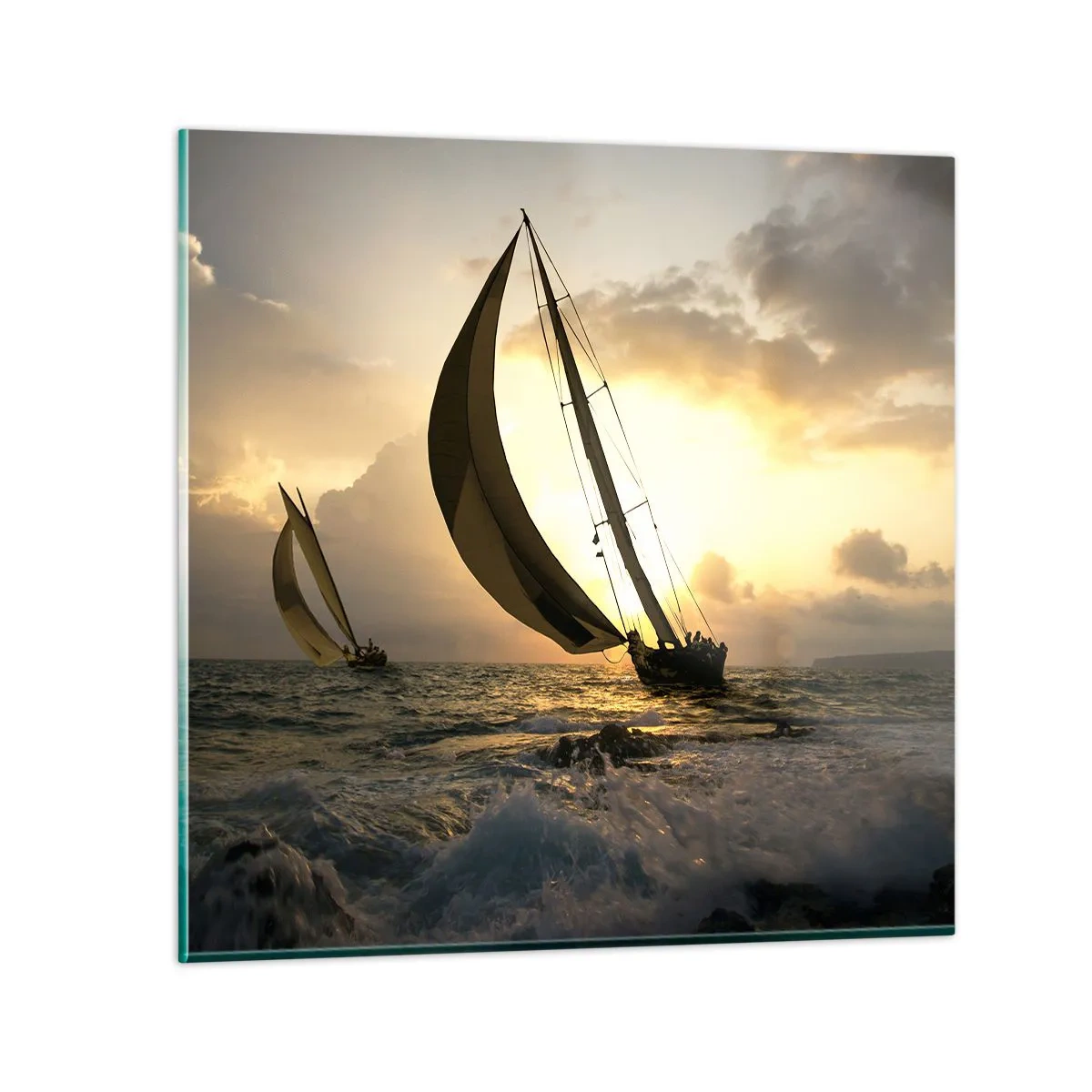 Cuadro sobre vidrio - Impresiones sobre Vidrio - En contra y a favor del viento - 40x40 cm