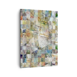 Cuadro sobre lienzo - Impresión de Imagen - Abstracción colorida con formas geométricas y líneas. - 50x70cm - Remodelación geométrica - Decoración de pared moderna para salón y dormitorio ARTTOR