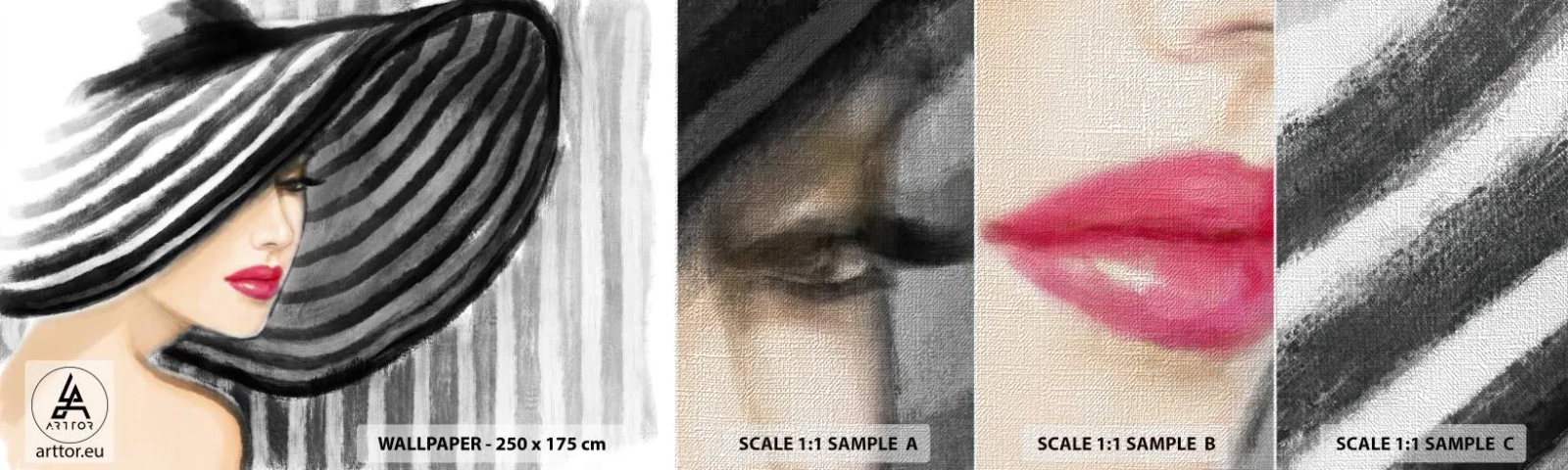 Muestra de fotomural Premium Canvas - ¿Dónde puedo encontrarte? - Mujer, cara de mujer, retrato de una mujer - 100x30 cm