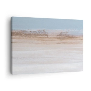 Cuadro sobre lienzo - Impresión de Imagen - Un paisaje sutil en tonos pastel de azul y beige. - 70x50cm - Paisaje ambiguo - Decoración de pared moderna para salón y dormitorio ARTTOR
