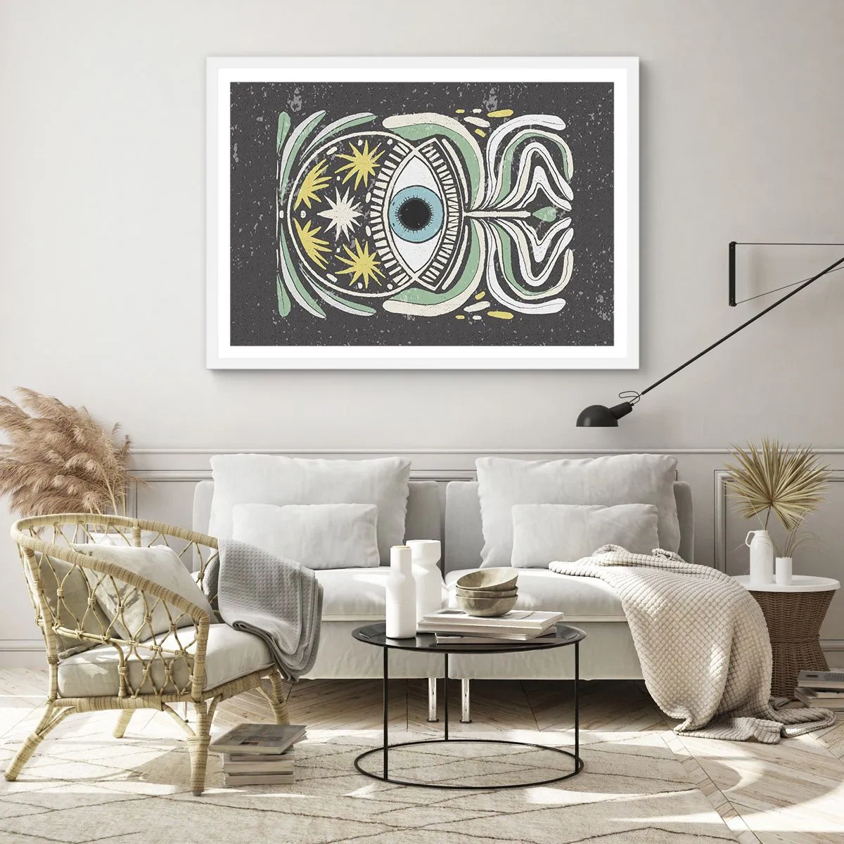 Póster en marco blanco - Rituales tribales - 91x61 cm