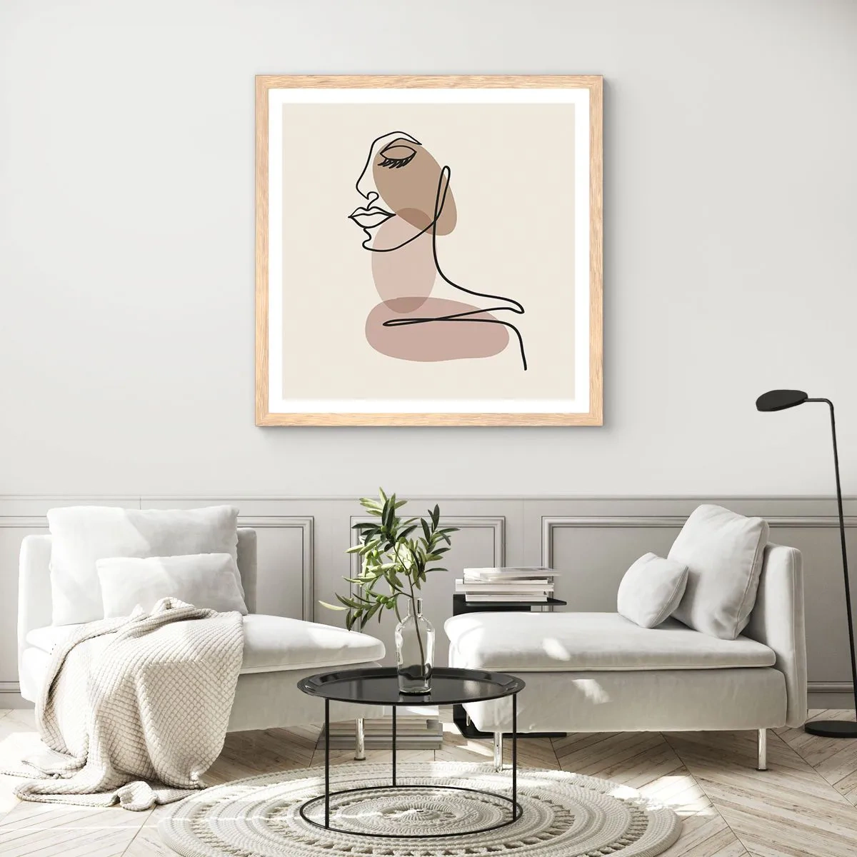 Póster en marco roble claro - Escucharse a sí misma - 40x40 cm