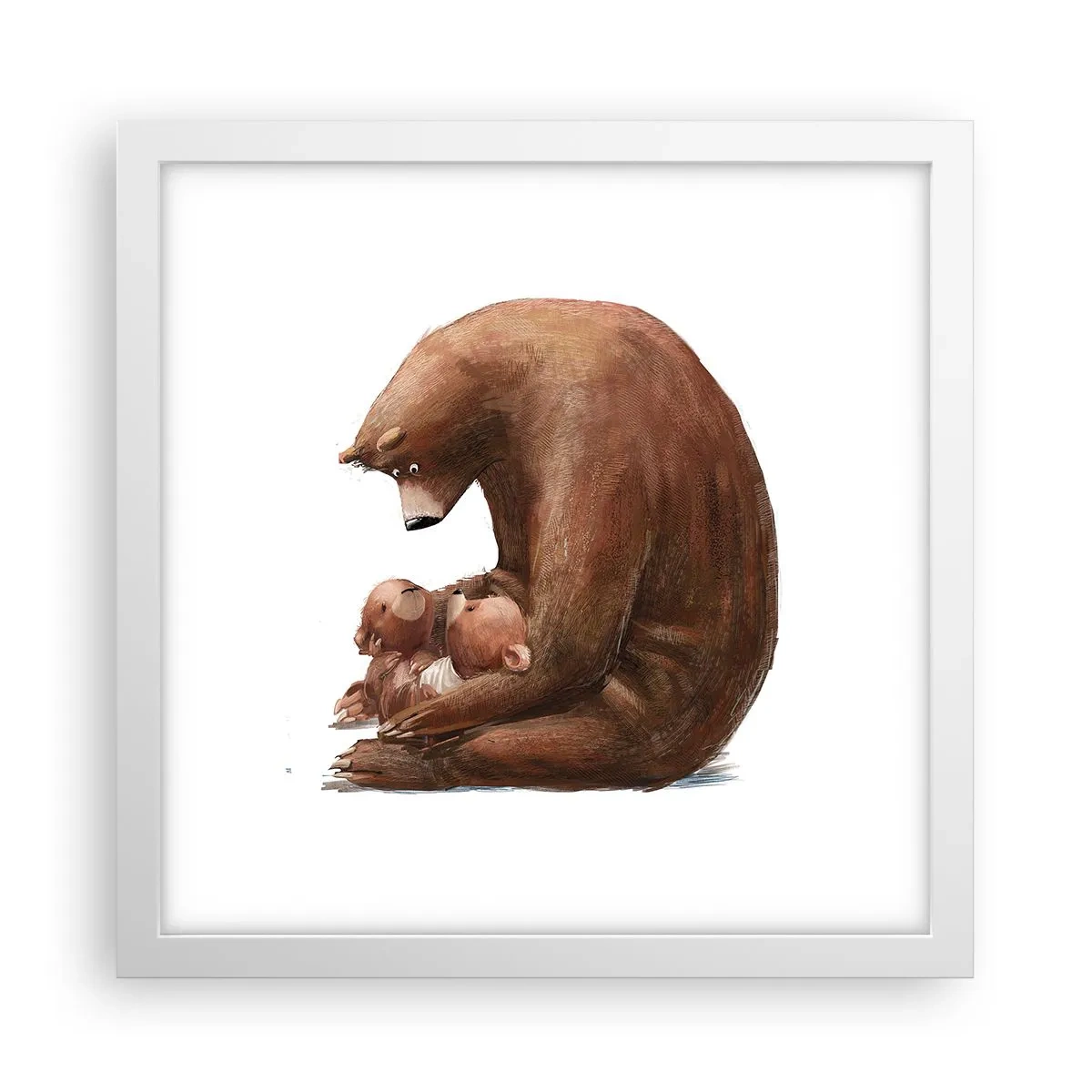 Póster en marco blanco - Dulces sueños, niños - 30x30 cm