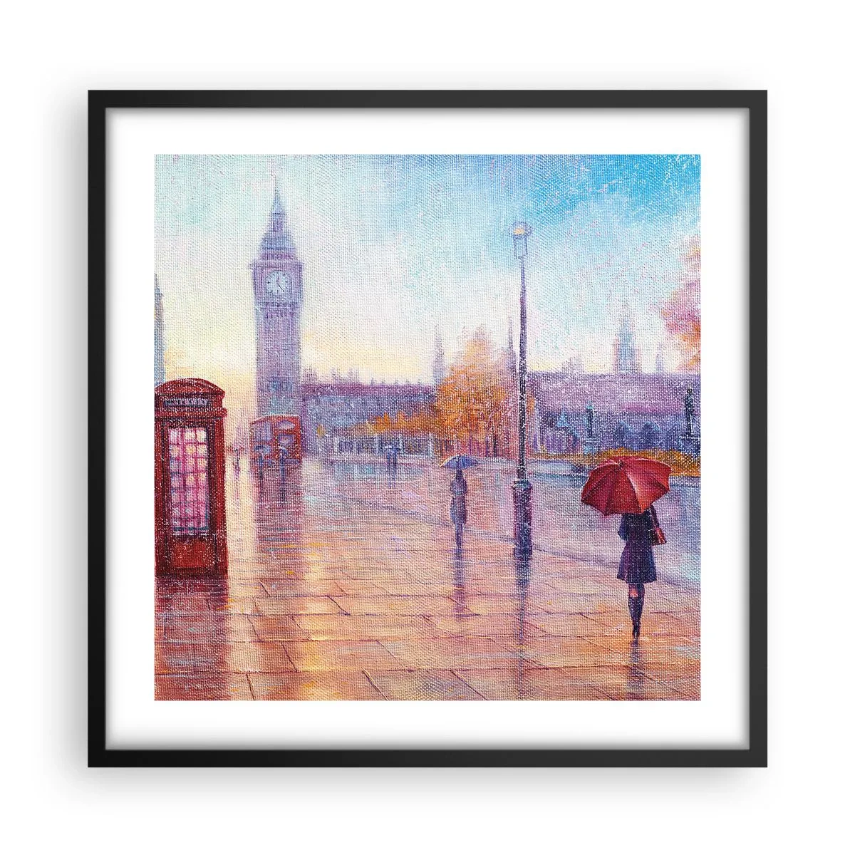 Póster en marco negro - Un día de otoño en Londres - 50x50 cm