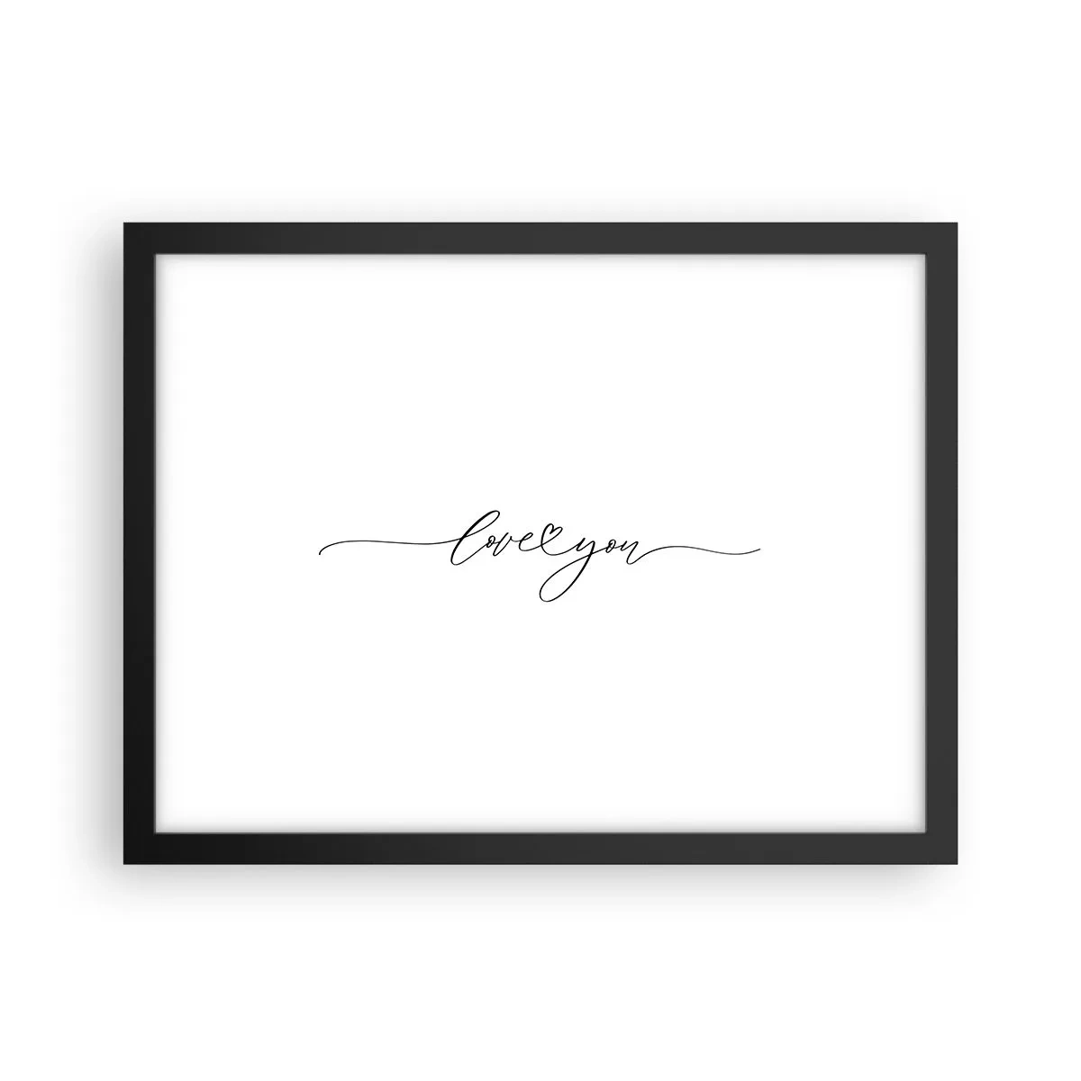 Póster en marco negro - Negro sobre blanco - 40x30 cm