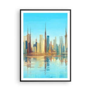 Póster en marco negro - Metrópolis soleada - 70x100 cm