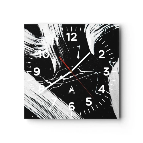 Reloj de pared - Reloj de vidrio - Rompiendo la oscuridad - 30x30 cm