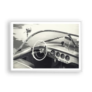 Póster en marco blanco - Tiempo para los ricos - 100x70 cm