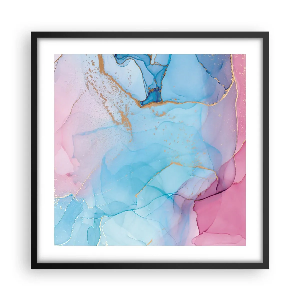 Póster en marco negro - Reuniones y encuentros de colores - 50x50 cm