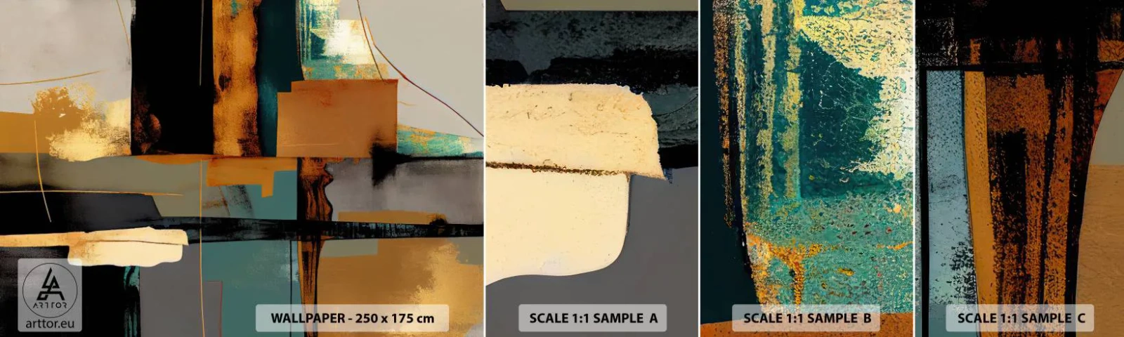 Muestra De Fotomural Standard Eco - Abstracción: luces y sombras - Abstracción, Moderno, Pedazo - 100x30 cm