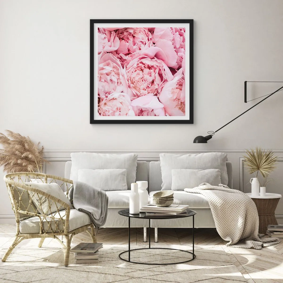 Póster en marco negro - Cálido y fragante - 40x40 cm