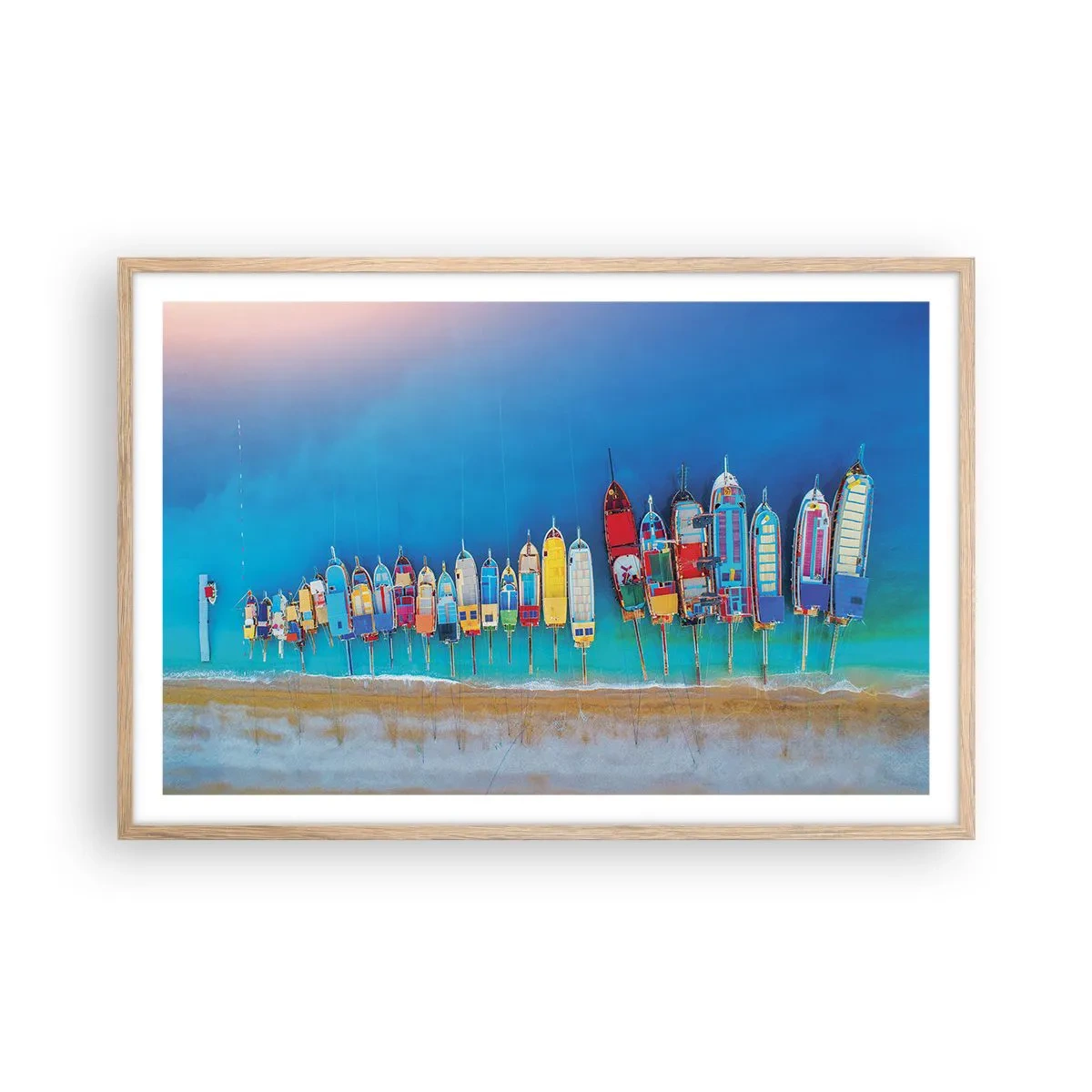 Póster en marco roble claro - A vista de pájaro - 91x61 cm