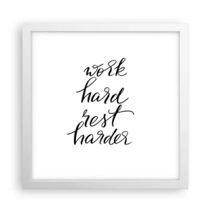 Póster en marco blanco - Balance de vida - 30x30 cm