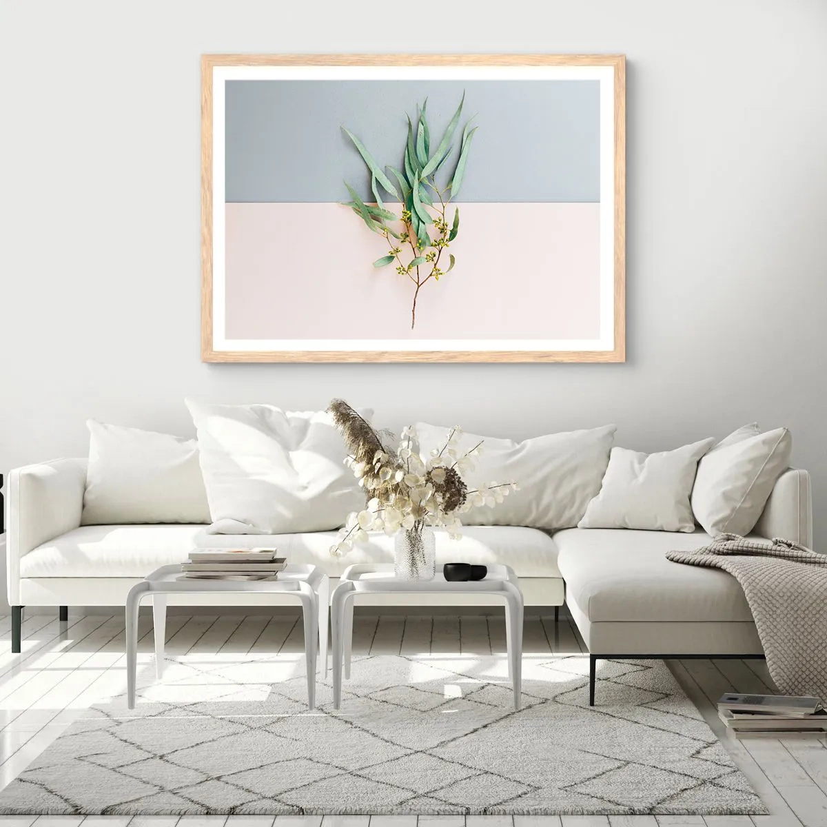 Póster en marco roble claro - La sutileza del pastel - 100x70 cm