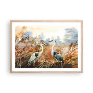 Póster en marco roble claro - ¿A dónde nos dirigimos en otoño? - 70x50 cm